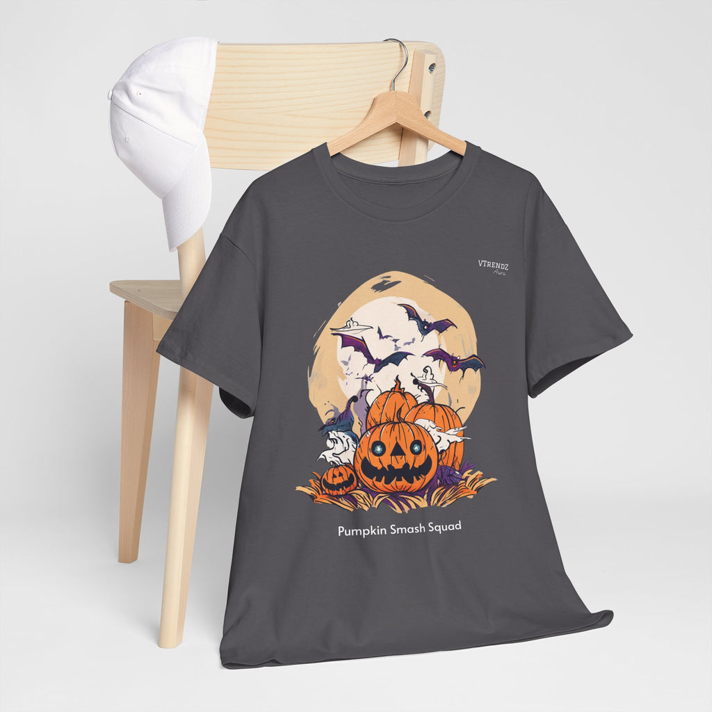 Halloween Pumpkin Smash Squash Tee, Spooky Season Shirt, Unisex Cotton T-Shirt, Fall Fashion, Halloween Party Outfit