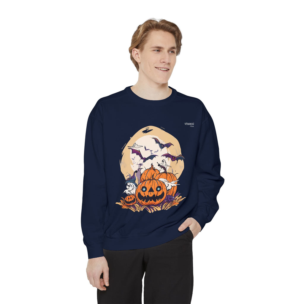 Halloween Pumpkin Sweatshirt, Cozy Fall Sweater, Unisex Fall Apparel, Gift for Halloween Lovers, Spooky Season Clothes