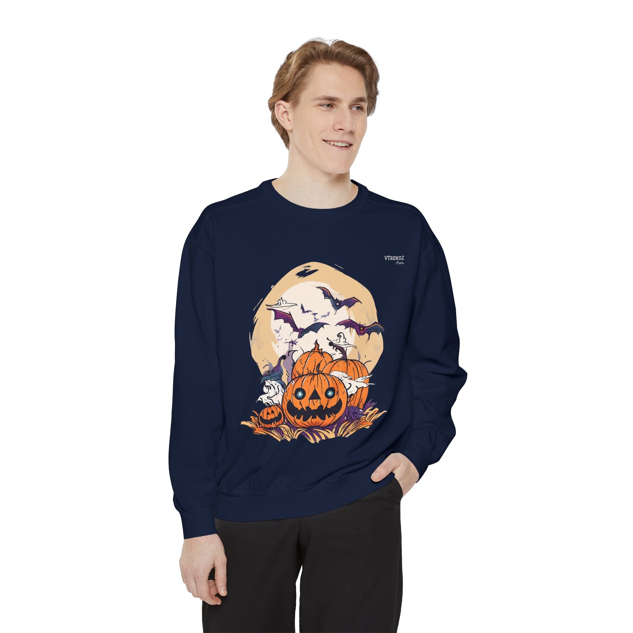Halloween Pumpkin Sweatshirt, Cozy Fall Sweater, Unisex Fall Apparel, Gift for Halloween Lovers, Spooky Season Clothes