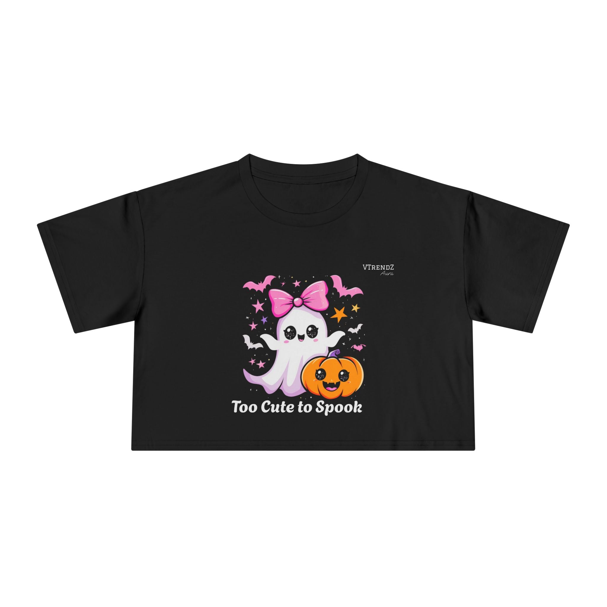 Cute Halloween Women's Crop Tee, Spooky Crop Top, Ghost Shirt, Fall Fashion, Halloween Outfit, Gift for Her