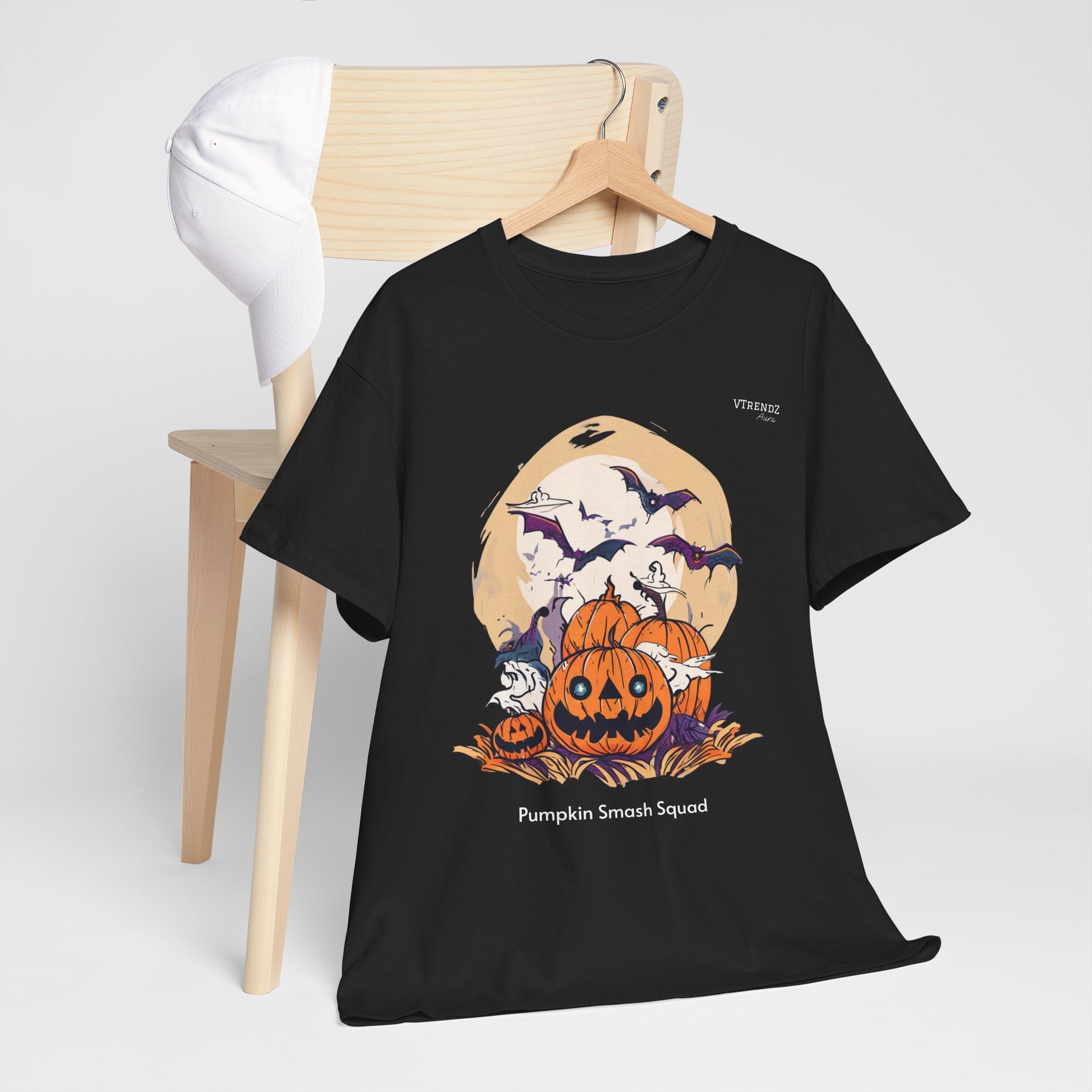Halloween Pumpkin Smash Squash Tee, Spooky Season Shirt, Unisex Cotton T-Shirt, Fall Fashion, Halloween Party Outfit