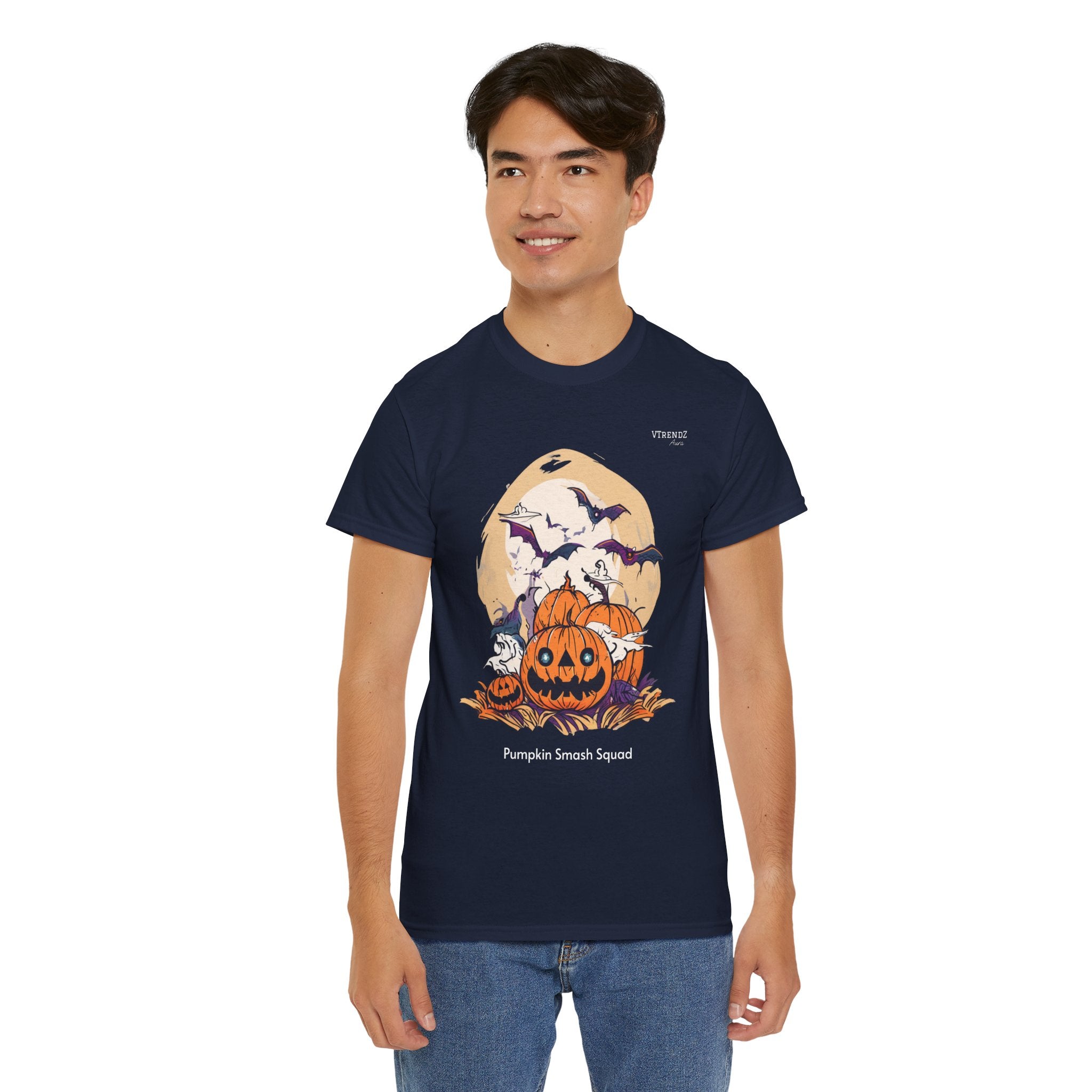 Halloween Pumpkin Smash Squash Tee, Spooky Season Shirt, Unisex Cotton T-Shirt, Fall Fashion, Halloween Party Outfit