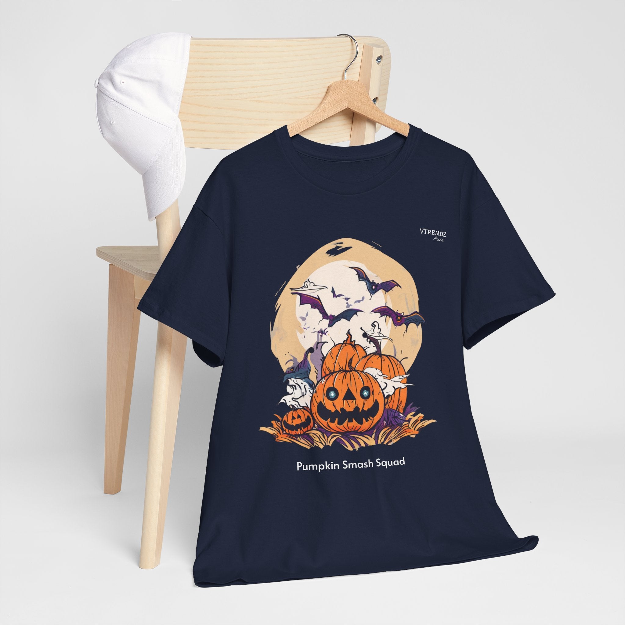Halloween Pumpkin Smash Squash Tee, Spooky Season Shirt, Unisex Cotton T-Shirt, Fall Fashion, Halloween Party Outfit