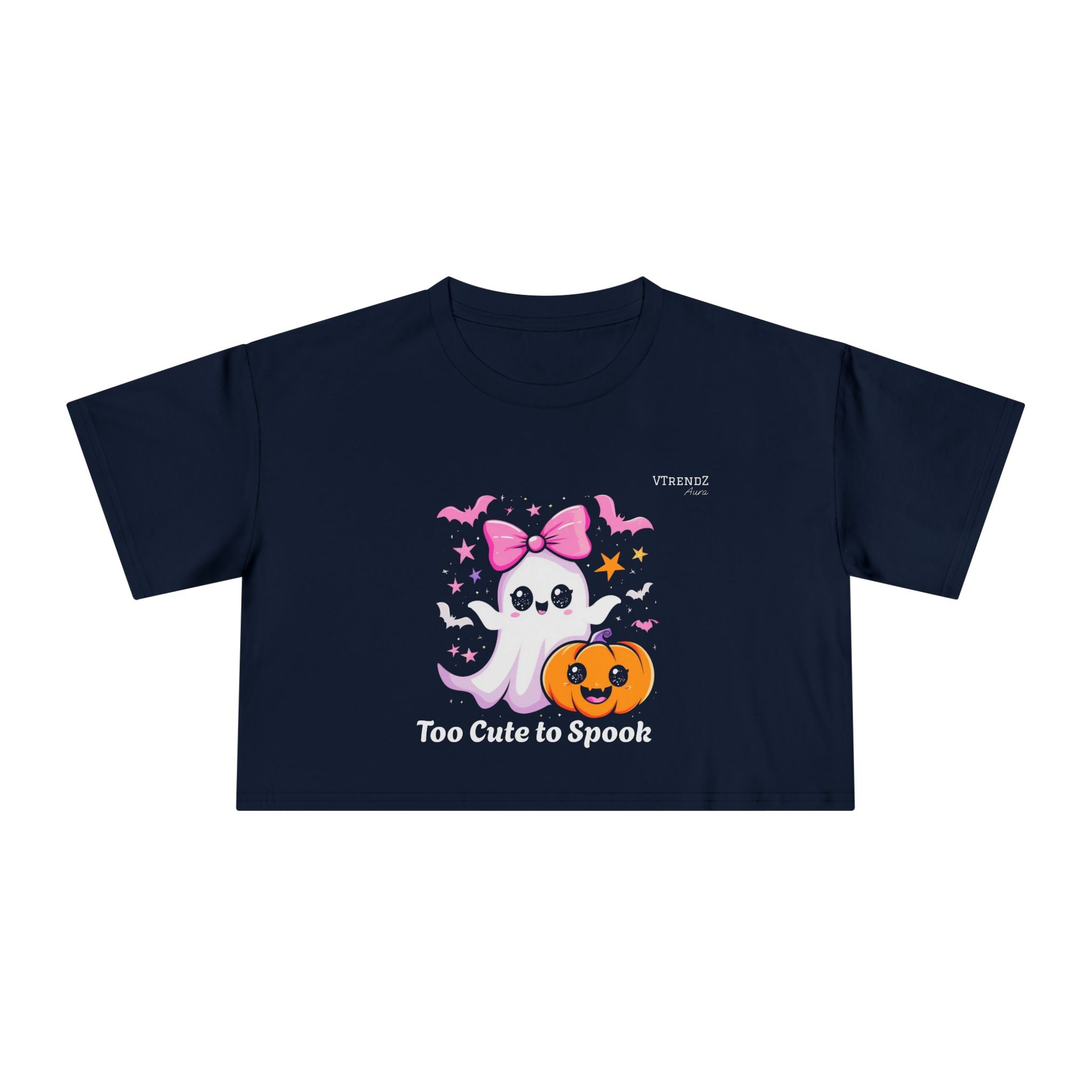 Cute Halloween Women's Crop Tee, Spooky Crop Top, Ghost Shirt, Fall Fashion, Halloween Outfit, Gift for Her