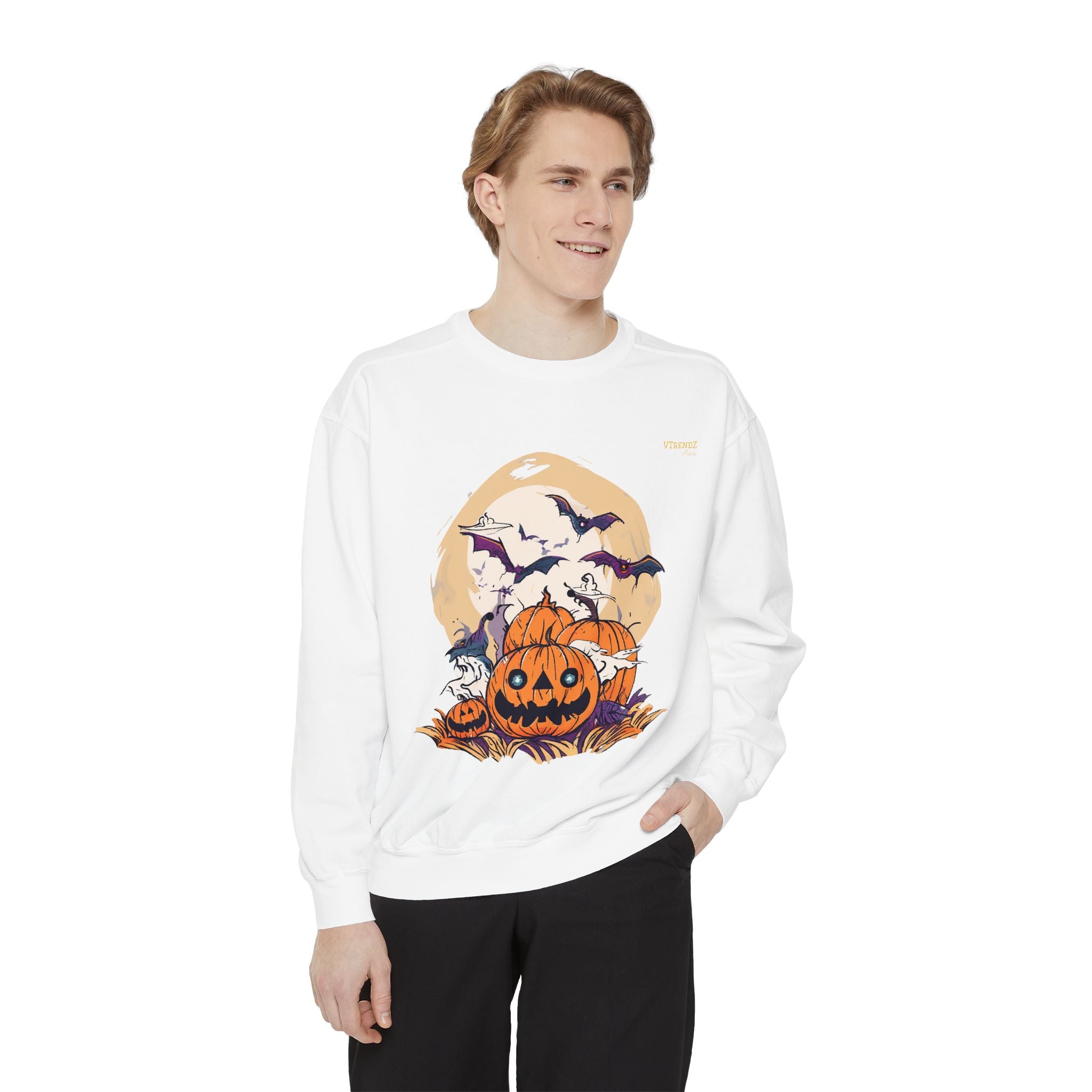 Halloween Pumpkin Sweatshirt, Cozy Fall Sweater, Unisex Fall Apparel, Gift for Halloween Lovers, Spooky Season Clothes