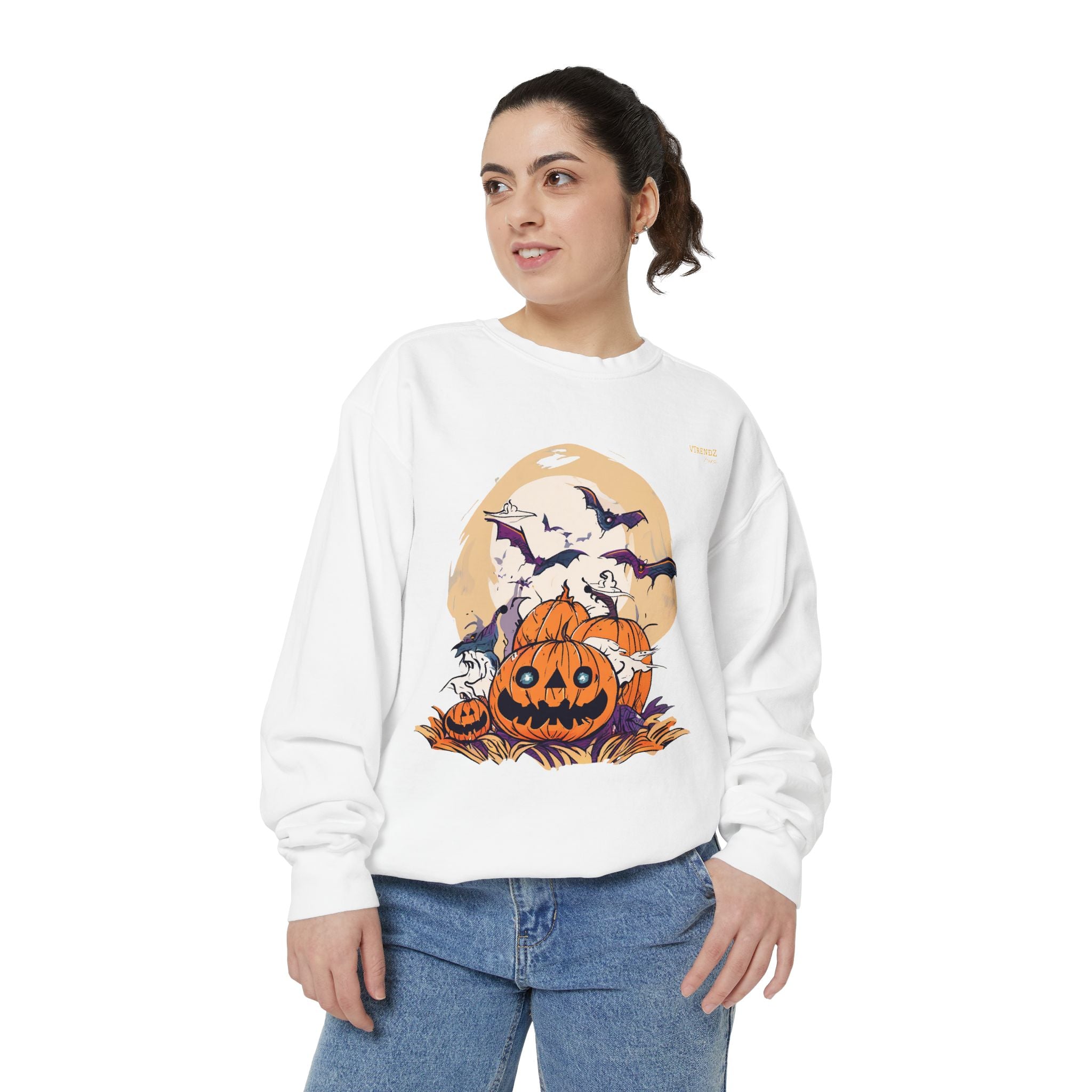 Halloween Pumpkin Sweatshirt, Cozy Fall Sweater, Unisex Fall Apparel, Gift for Halloween Lovers, Spooky Season Clothes